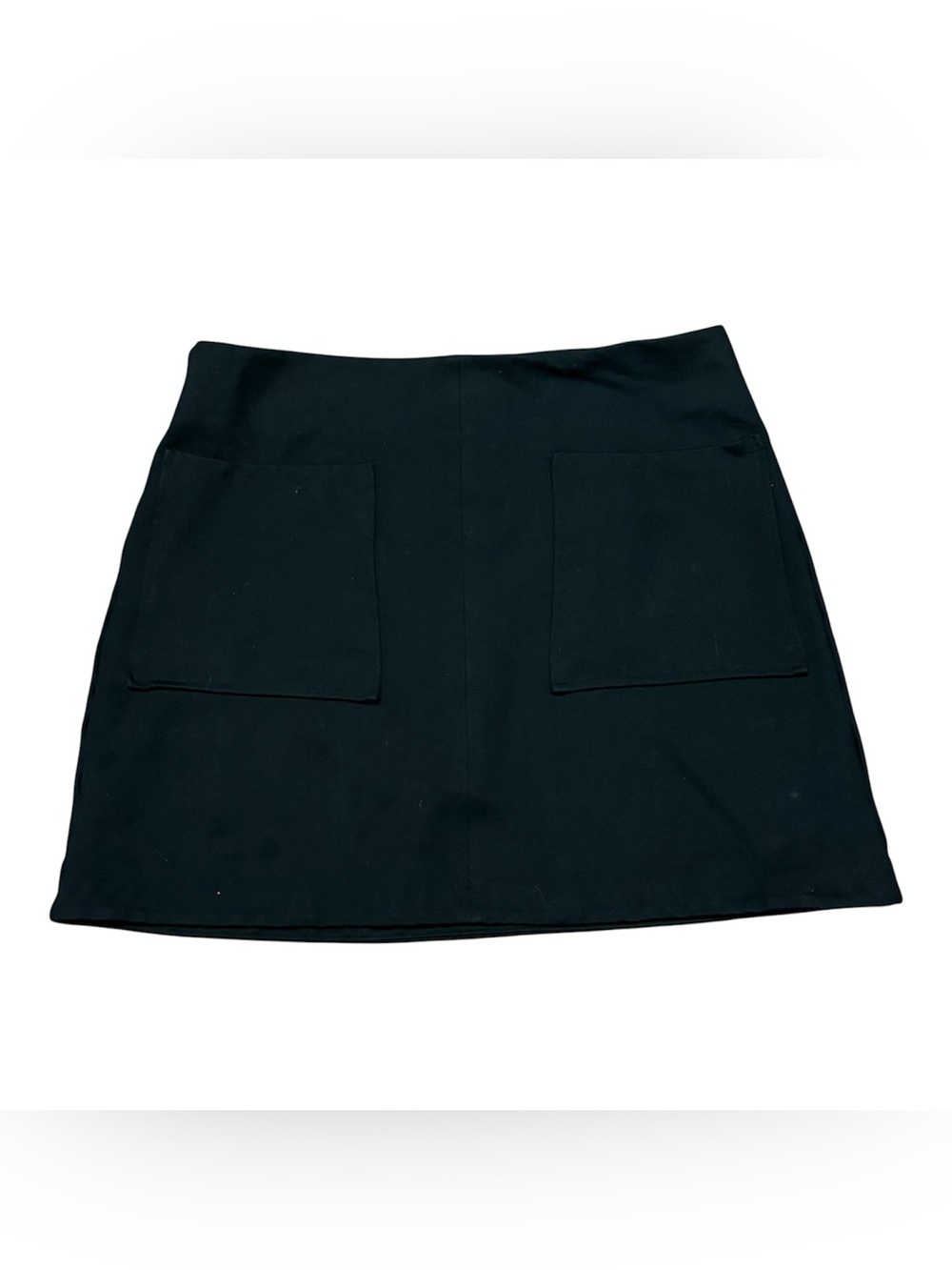 Maeve Black Mini Skirt W/ Front Patch Pockets Size Large